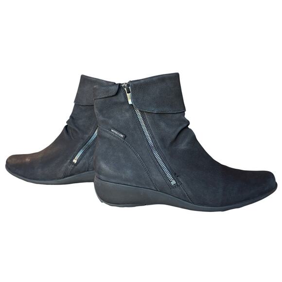 Mephisto Seddy Scrunchy Ankle Boots w Cuffs Matte Black Nubuck Leather size 9.5 - Picture 16 of 16